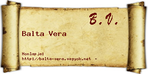 Balta Vera névjegykártya